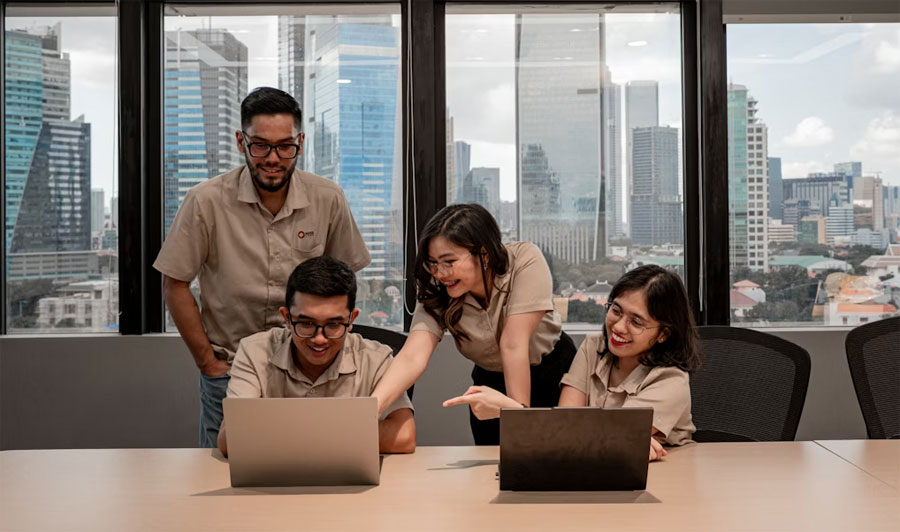 Professional team working on digital solutions